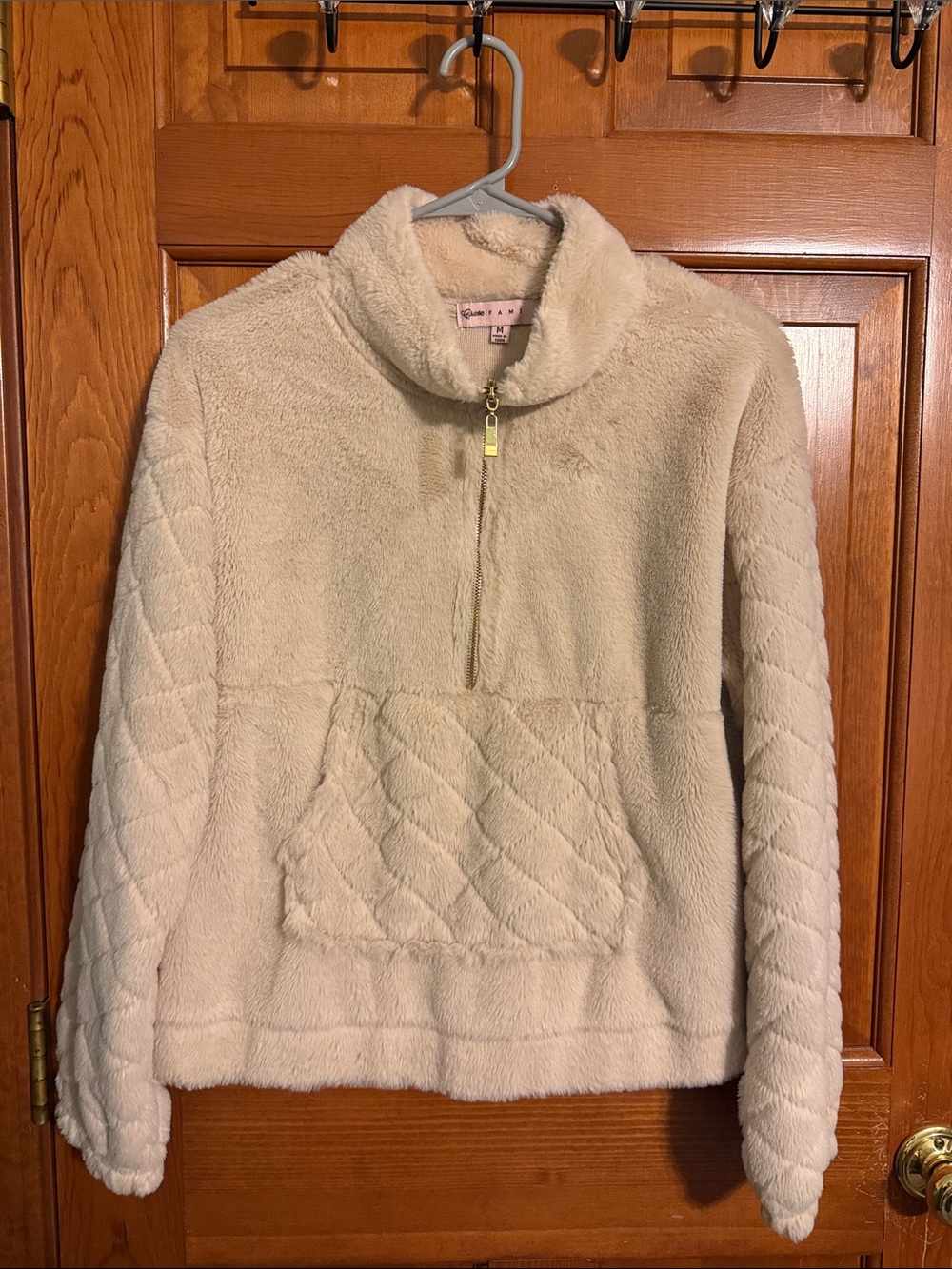 Crave Fame Cream Half-Zip Sweater